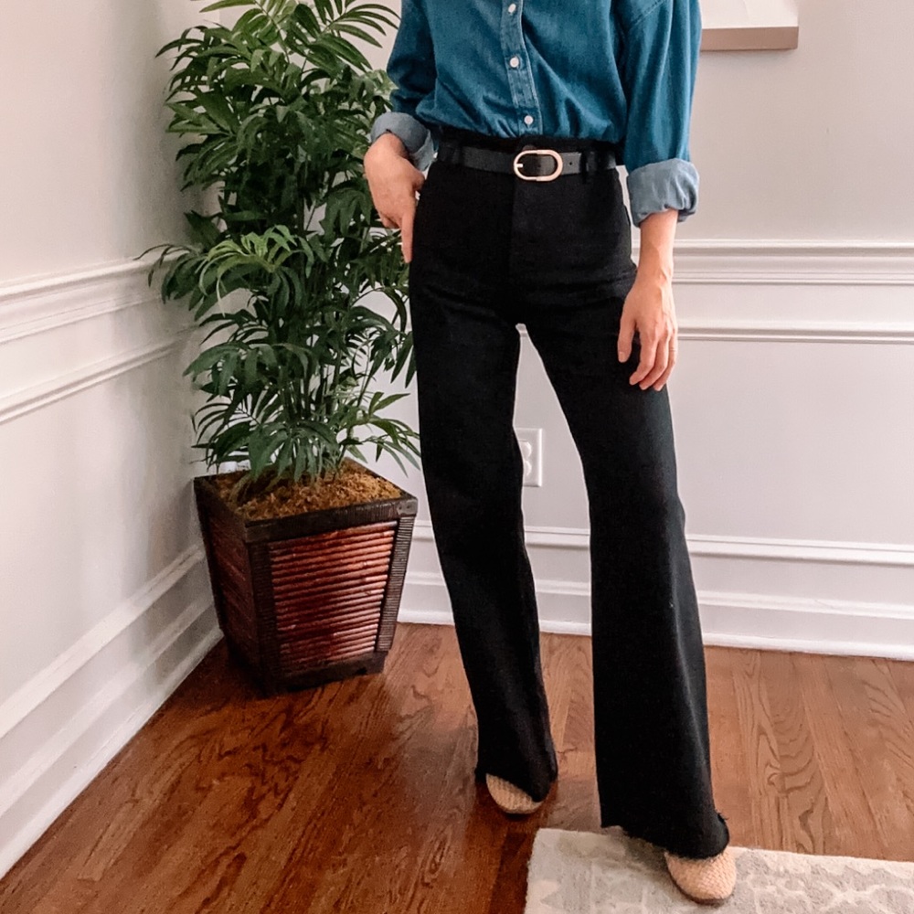 Zara high waisted ZW sailor straight jeans